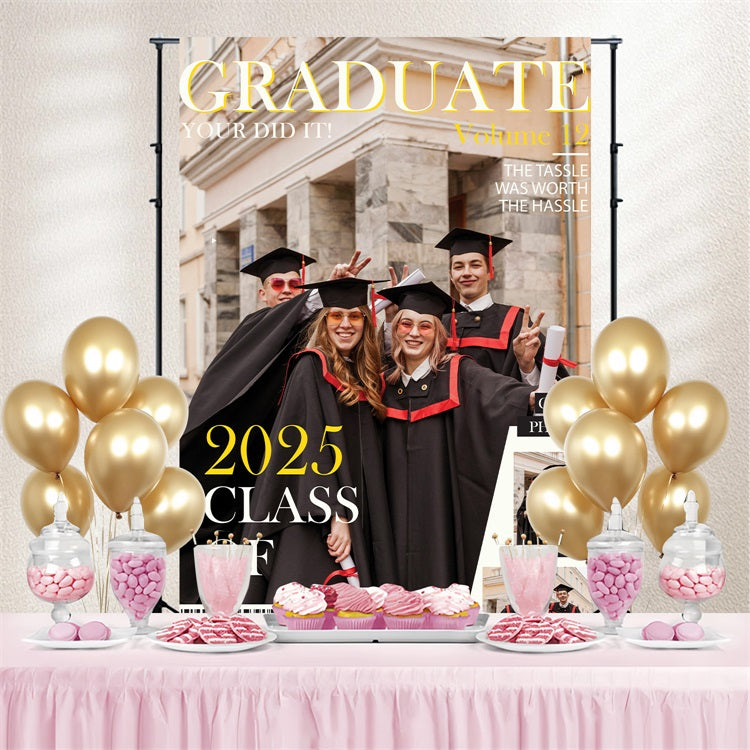 Toile de fond de remise des diplômes 2025 Cheers Volume 12 personnalisée BRP3-240