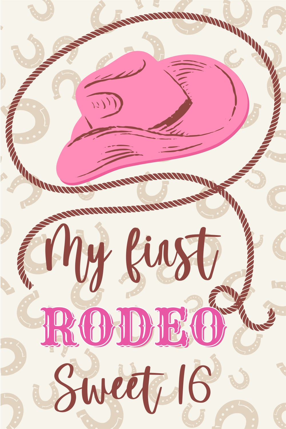 Toile de fond Deco Anniversaire Rodéo Cowgirl Sweet 16 BRP3-39