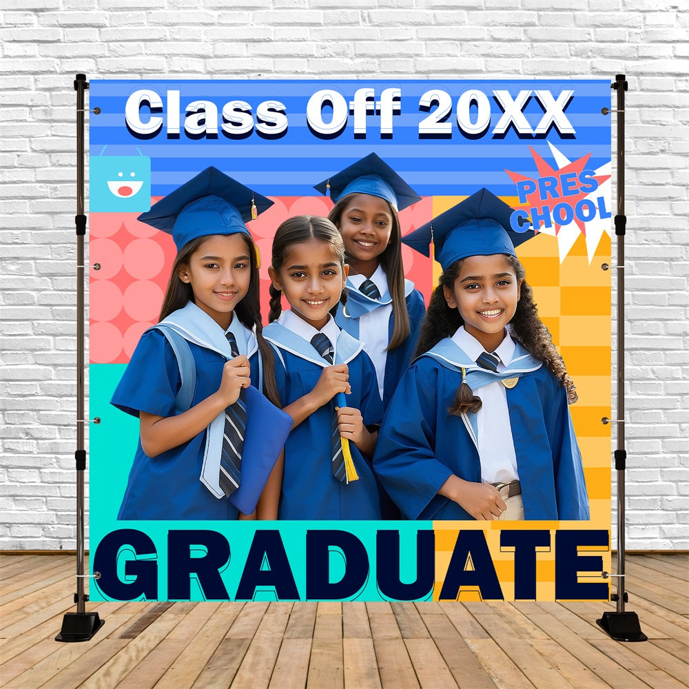 Toile de Fond de Graduation Préscolaire Étoiles du Futur Personnalisée BRP5-228