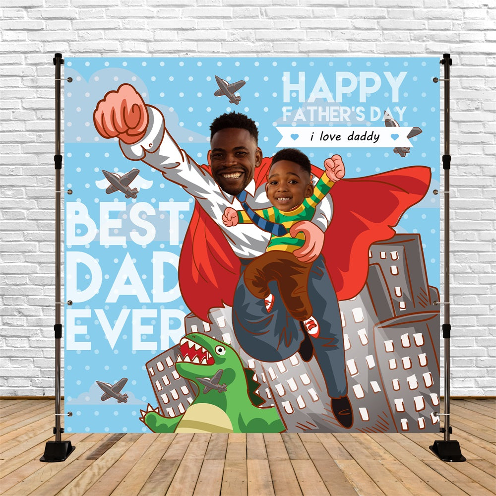 Toile de fond Fête des Pères Idées Héros Bande Dessinée Aventure Personnalisée BRP5-58
