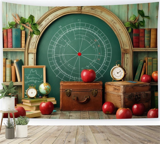 Toile de fond Photo École Pommes d’Automne et Livres BRP57-10