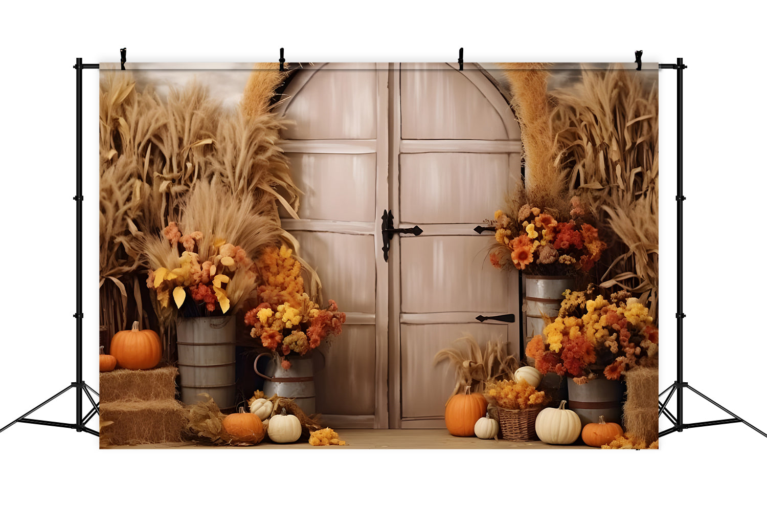 Toile de fond de mur avec arc de citrouilles d'automne BRP7-125