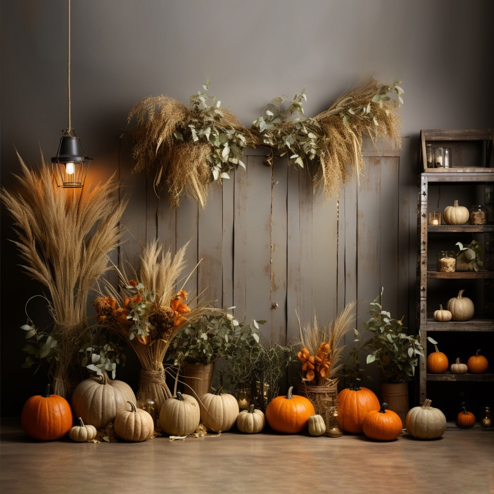 Toile de fond murale de citrouilles d'automne pour la photographie BRP7-67