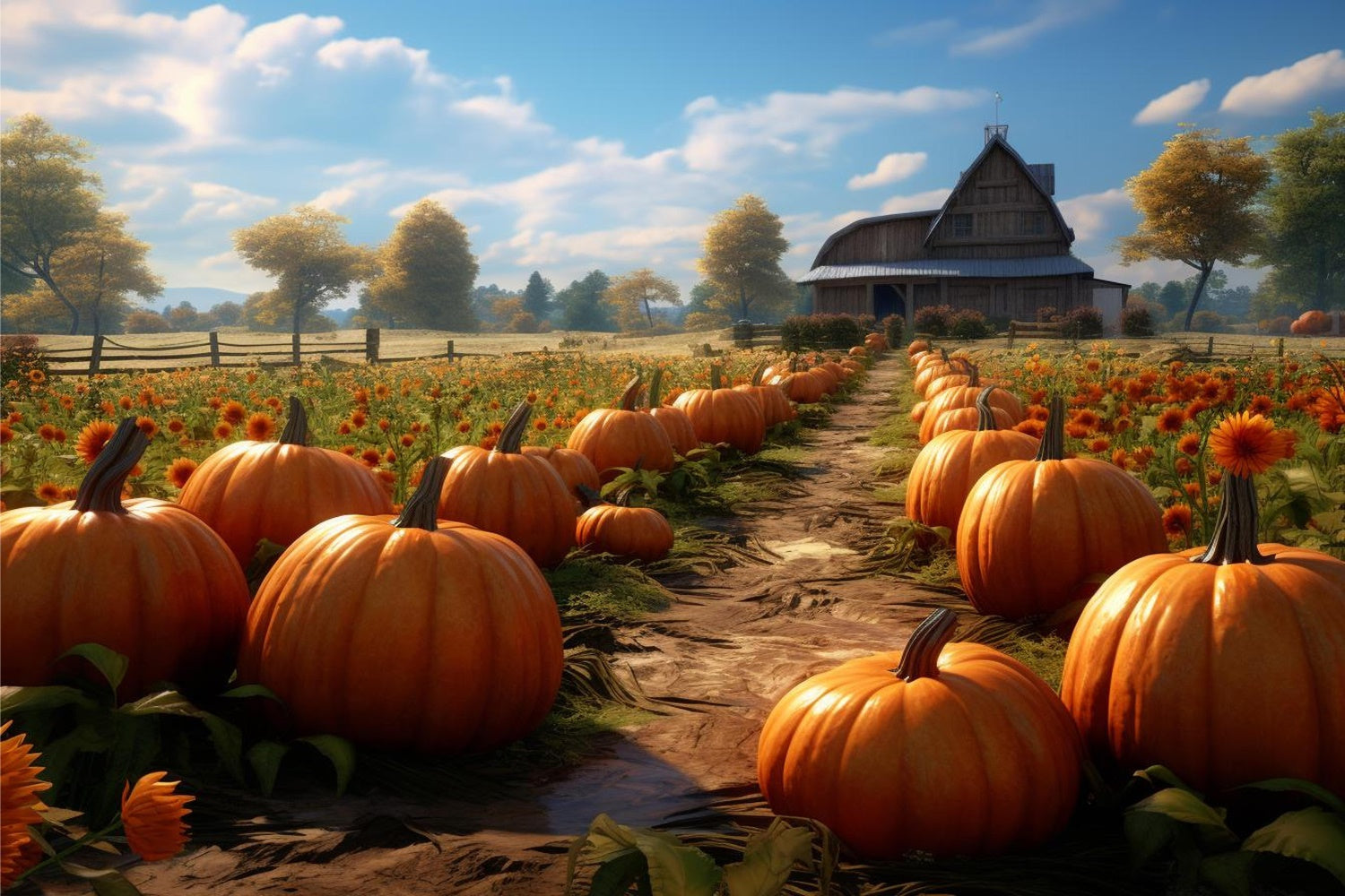 Toile de fond de ferme de citrouilles en automne pour la photographie BRP7-70