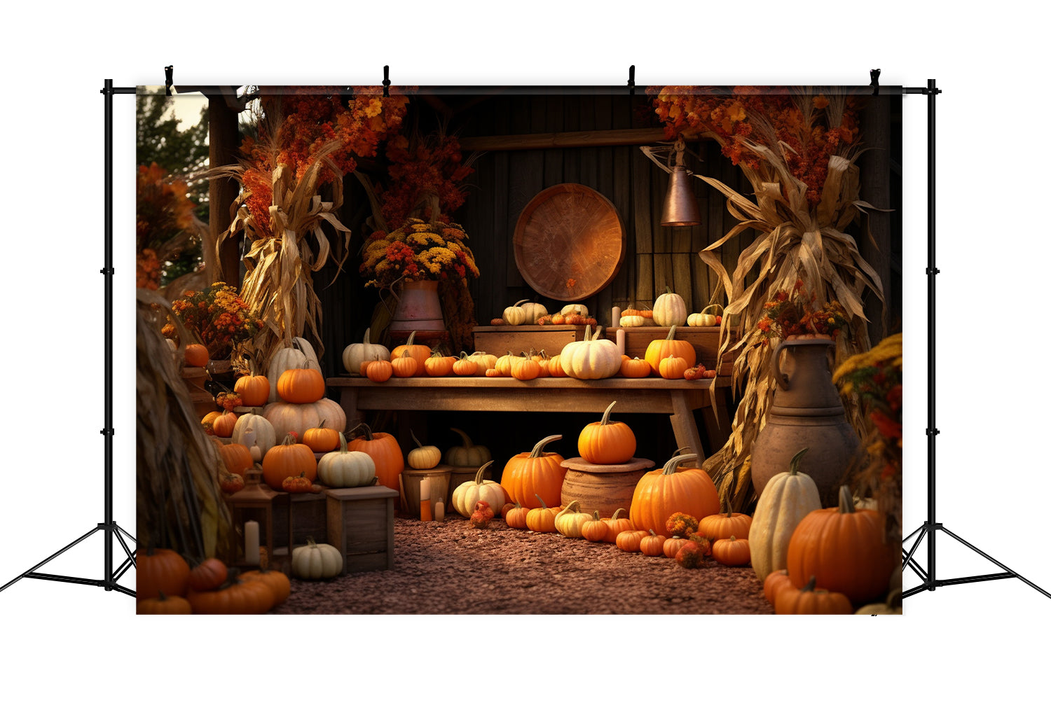 Toile de fond de boutique de citrouilles en automne pour la photographie BRP7-74