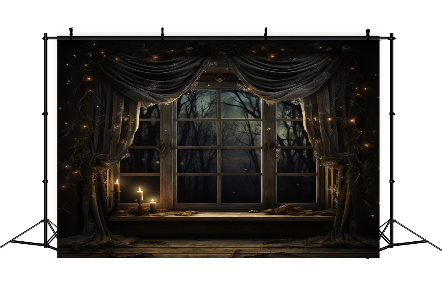 Toile de fond de scène sombre avec rideau d'automne BRP7-80
