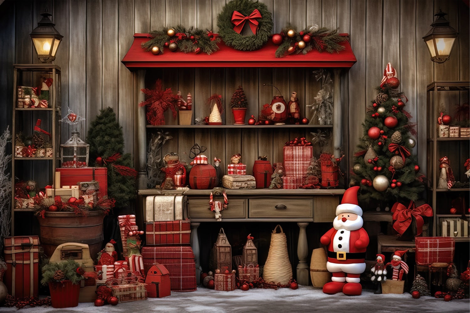 Toile de Fond Atelier Confortable du Père Noël BRP8-100