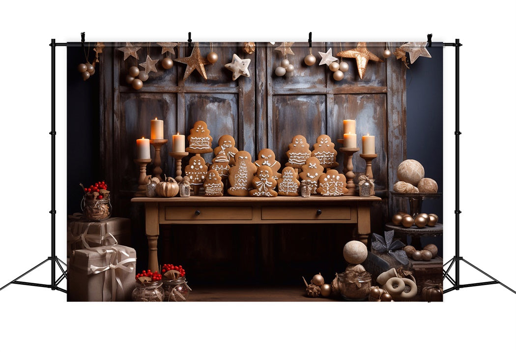 Toile de Fond Table avec Biscuits en Pain d'Épices de Noël BRP8-101