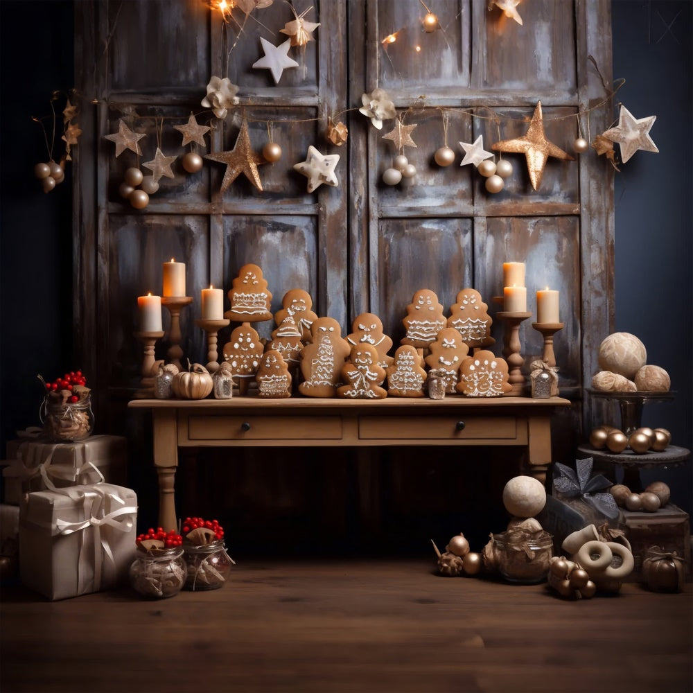 Toile de Fond Table avec Biscuits en Pain d'Épices de Noël BRP8-101
