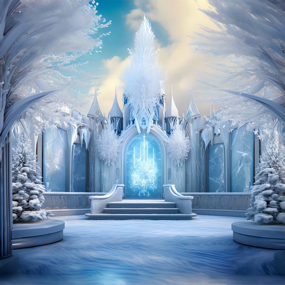 Toile de Fond Château de Noël du Pays des Rêves Glacé BRP8-104