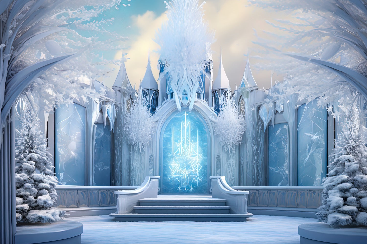 Toile de Fond Château de Noël du Pays des Rêves Glacé BRP8-104