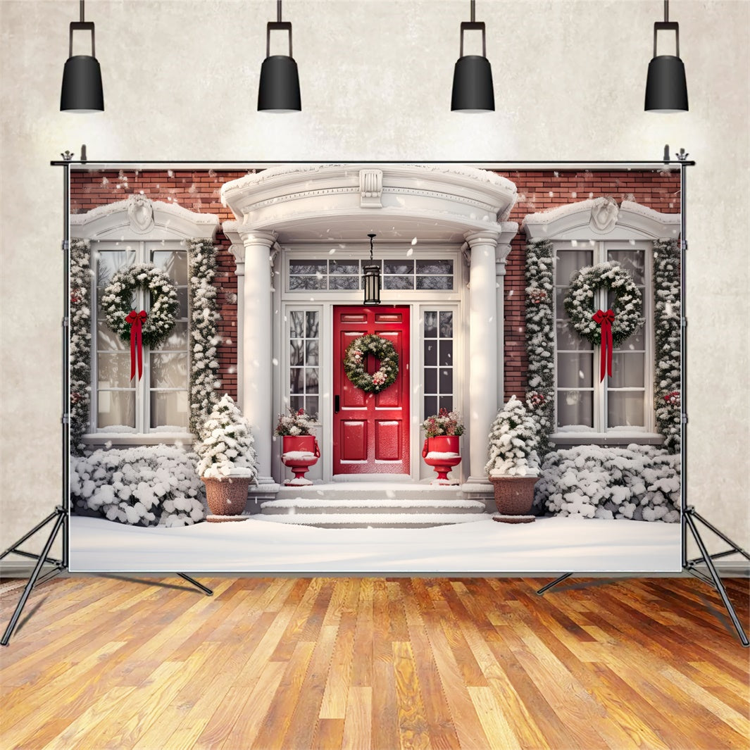 Toile de Fond Entrée Enneigée de Noël BRP8-126