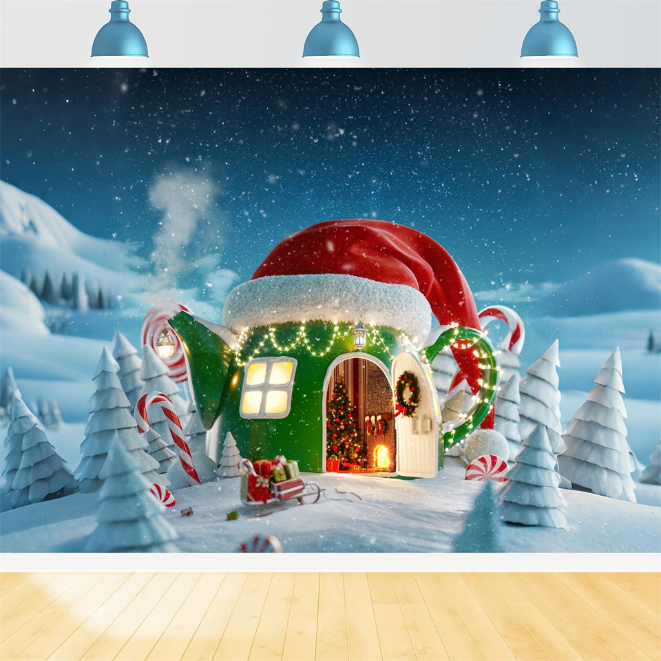 Toile de Fond Théière Fantaisiste de Noël BRP8-149