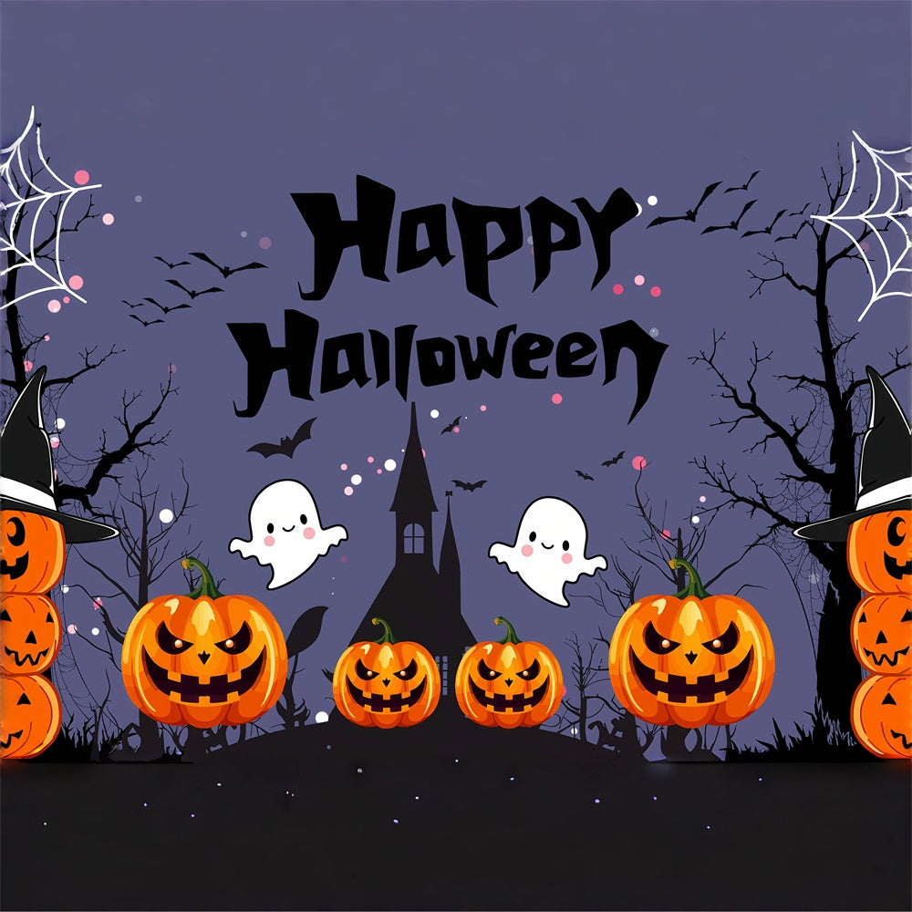 Toile de fond Fantômes et citrouilles amusantes d'Halloween BRP8-230