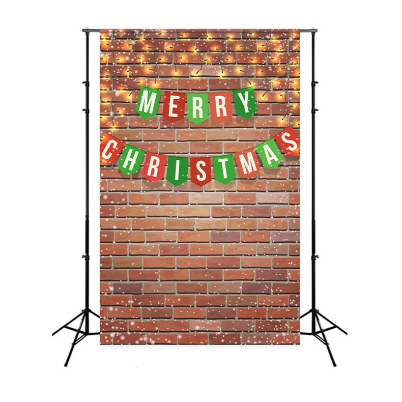 Toile de fond Bannière joyeux Noël et mur de briques BRP8-303