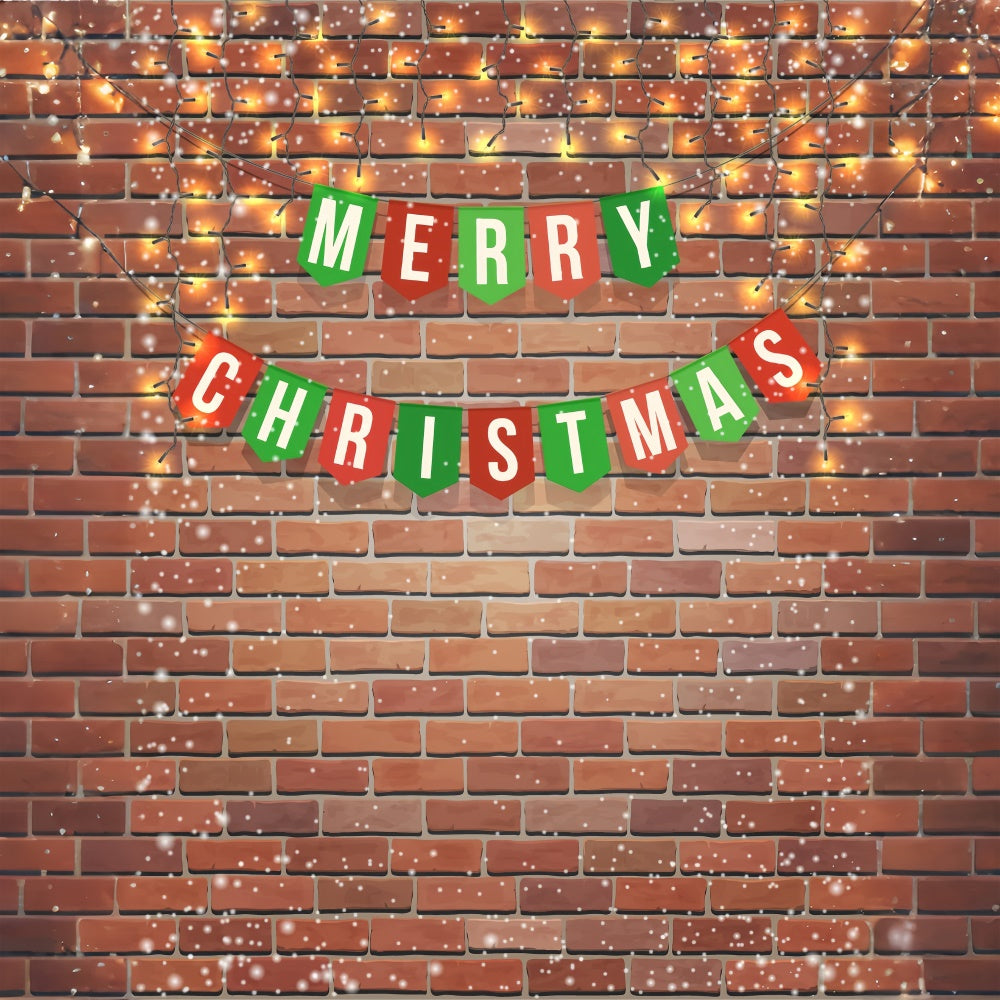 Toile de fond Bannière joyeux Noël et mur de briques BRP8-303