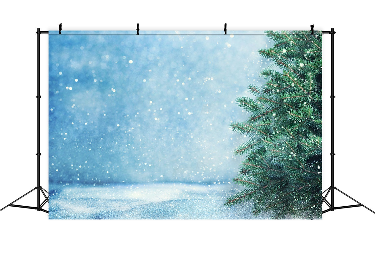 Toile de fond Neige scintillante et sapin de Noël BRP8-312