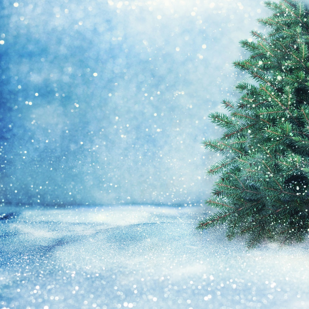 Toile de fond Neige scintillante et sapin de Noël BRP8-312