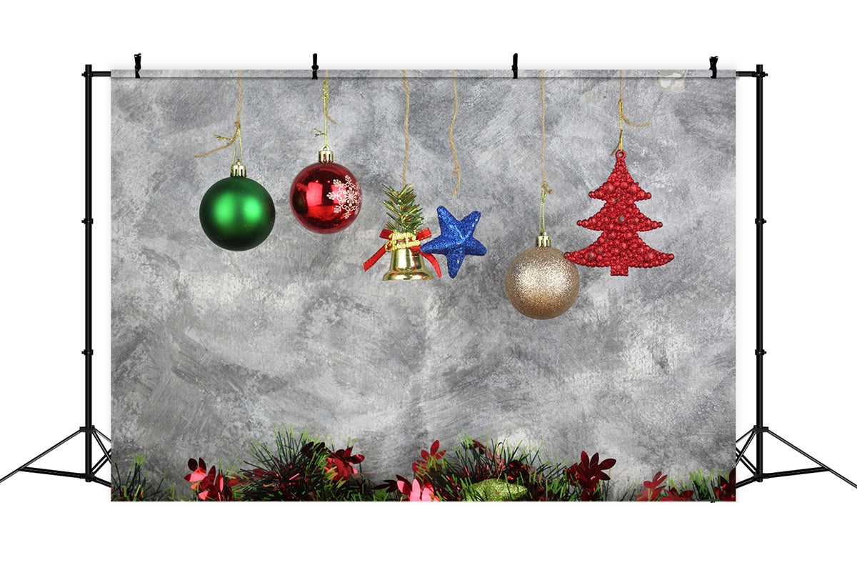 Toile de fond Ornements de Noël suspendus colorés BRP8-325