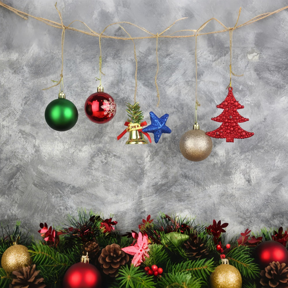 Toile de fond Ornements de Noël suspendus colorés BRP8-325