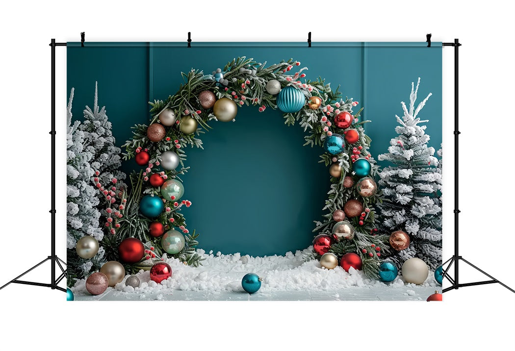 Toile de fond d'Arche Étincelante d'Ornements de Noël BRP8-4