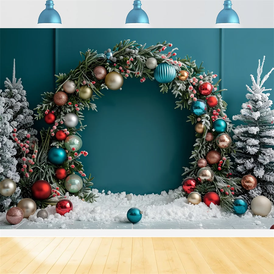Toile de fond d'Arche Étincelante d'Ornements de Noël BRP8-4