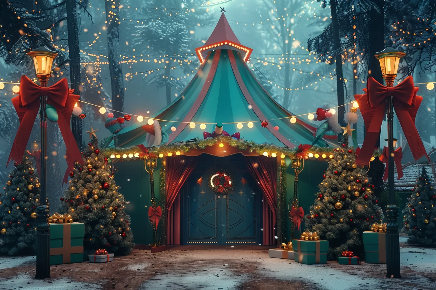 Toile de Fond Forêt Enchantée de Noël BRP8-44