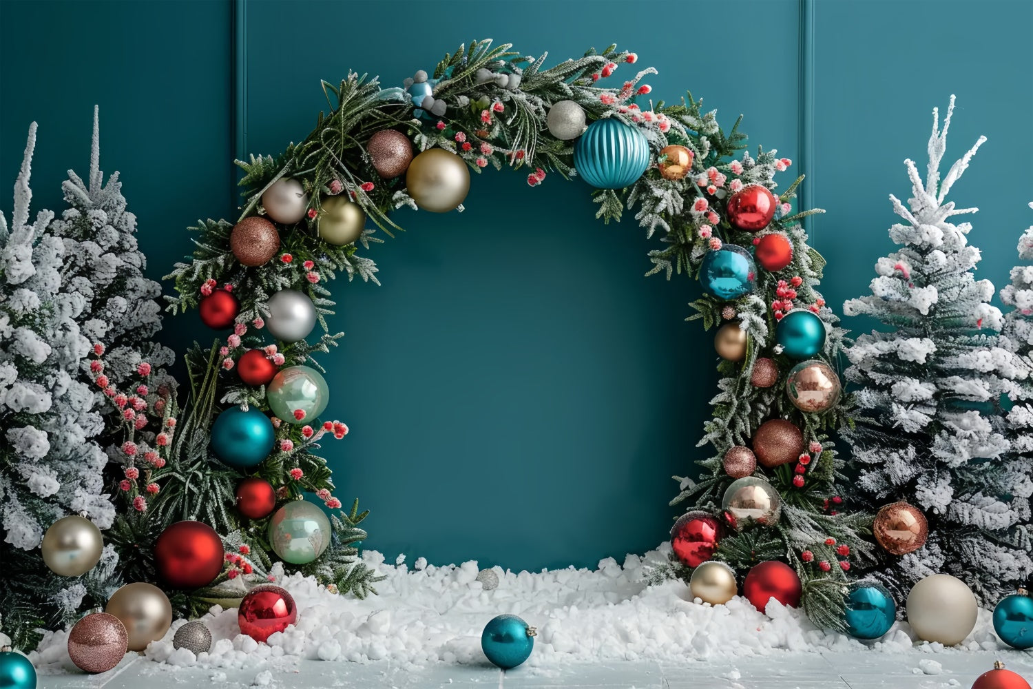 Toile de fond d'Arche Étincelante d'Ornements de Noël BRP8-4