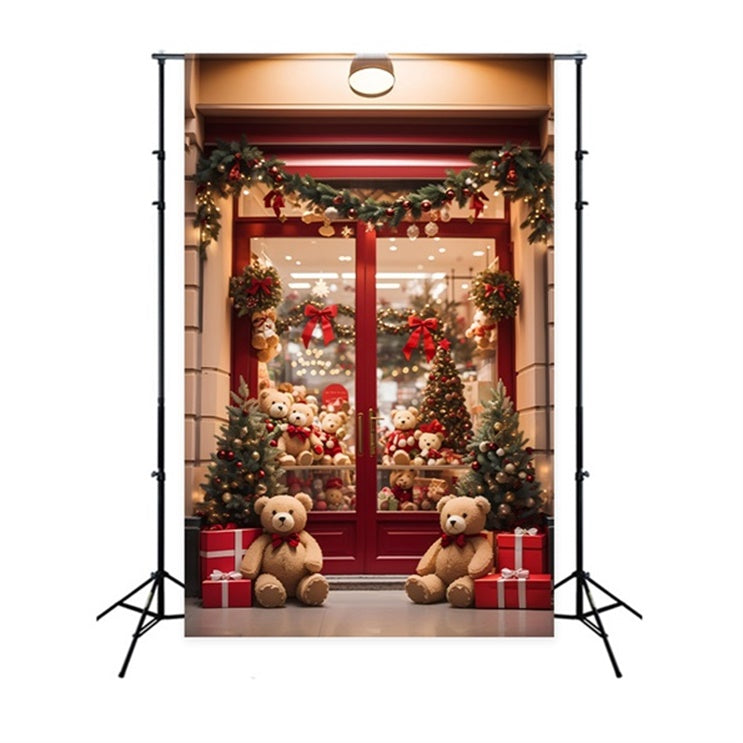 Toile de Fond Vitrine du Magasin d'Ours en Peluche de Noël BRP8-81