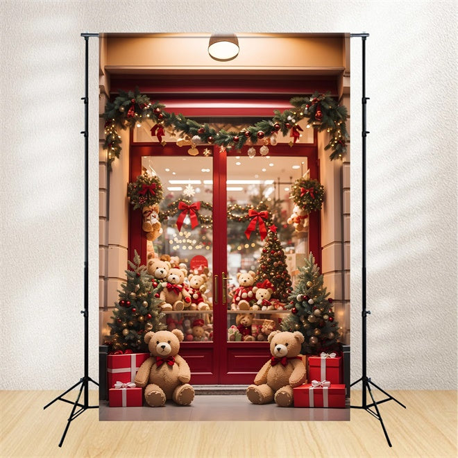 Toile de Fond Vitrine du Magasin d'Ours en Peluche de Noël BRP8-81