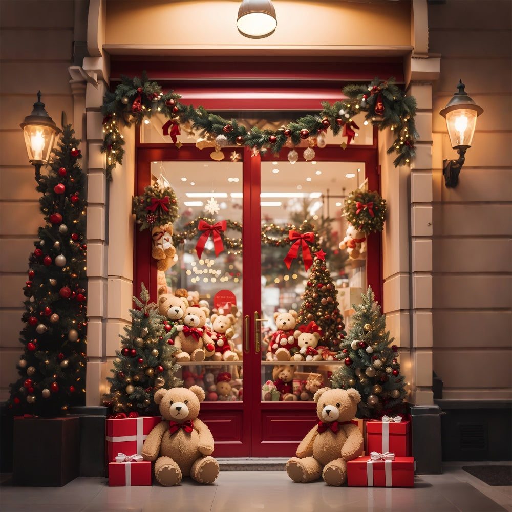 Toile de Fond Vitrine du Magasin d'Ours en Peluche de Noël BRP8-81
