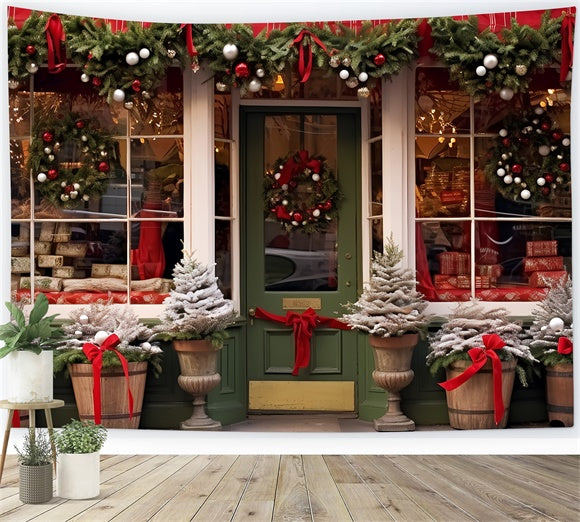 Toile de Fond Rue Festive de Magasins de Noël BRP8-90