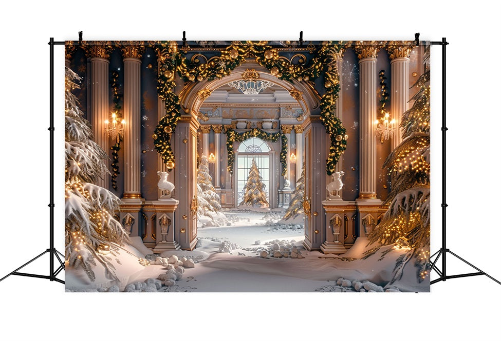 Toile de fond Arc doré Luxueux Merveille hivernale BRP9-255
