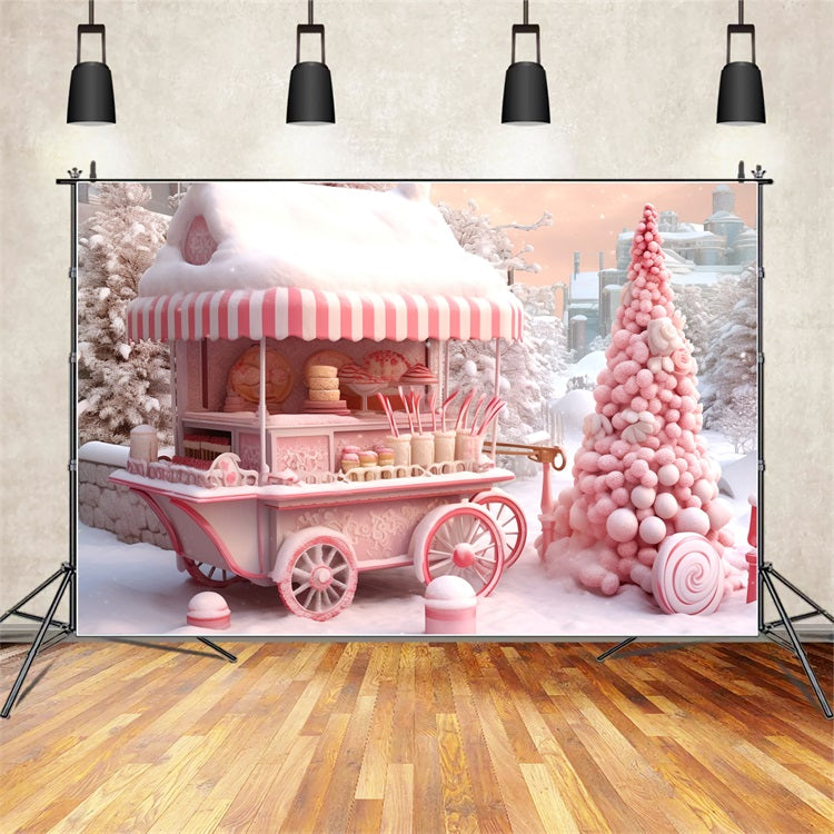 Toile de fond Chariot Candyland Merveille d'hiver givré BRP9-285