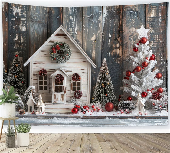 Toile de fond Cottage confortable Scène de vacances Hiver BRP9-300
