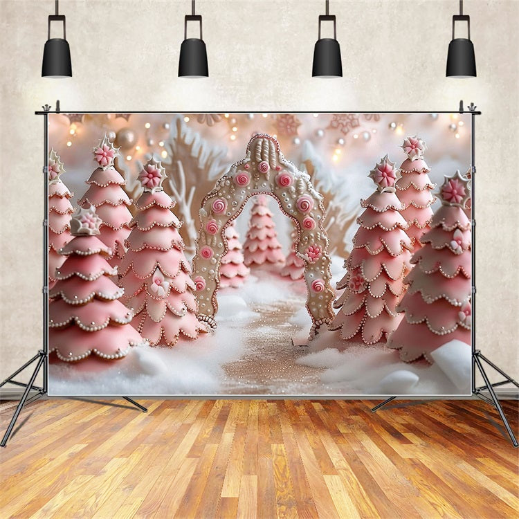 Toile de fond Fantaisie rose Canne à sucre Merveille hivernale BRP9-330