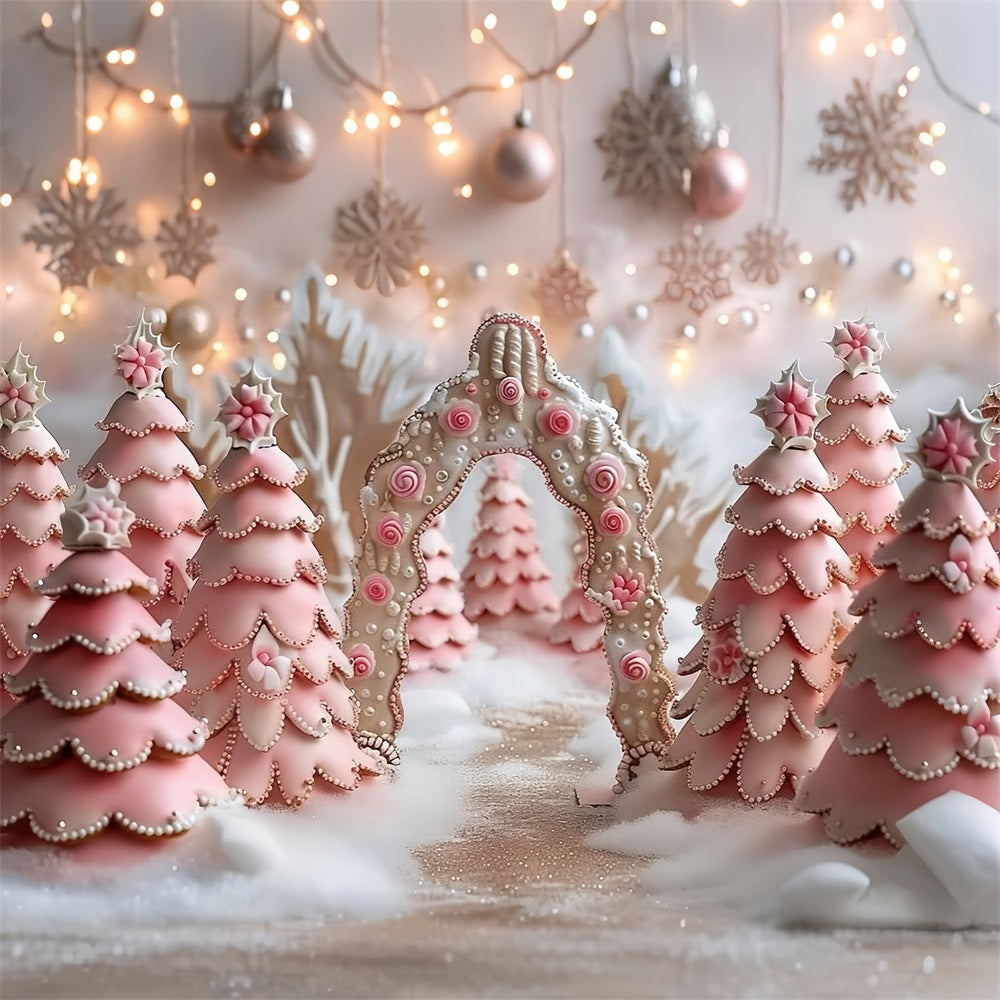 Toile de fond Fantaisie rose Canne à sucre Merveille hivernale BRP9-330