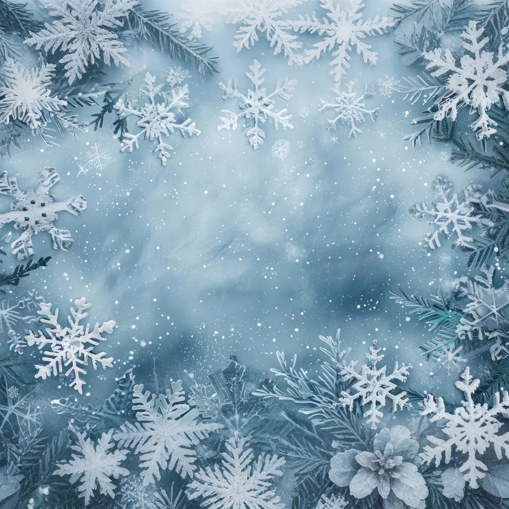 Toile de fond Merveille givrée Scintillante Flocons de neige Hiver BRP9-345