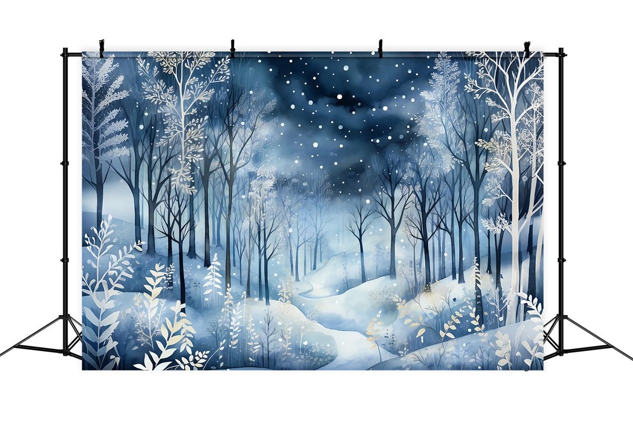 Toile de fond Nuit magique Merveille hivernale Neige BRP9-348