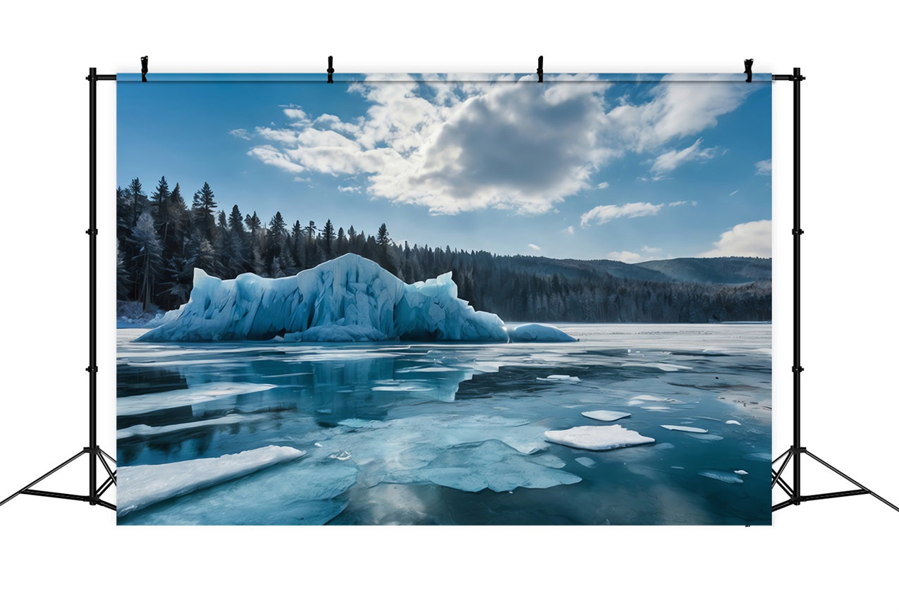Toile de fond Paysage hivernal Glace Eaux cristallines BRP9-355