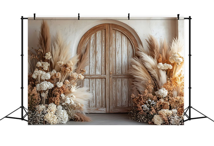 Toile de fond Entrée bohème décorée de fleurs neutres BRP9-376