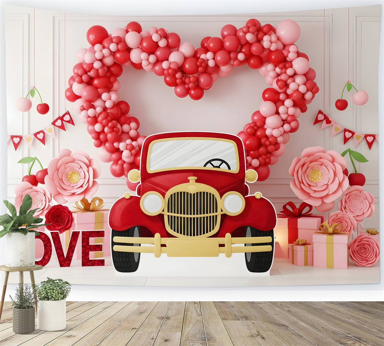 Fond photo Saint-Valentin Voiture vintage Fond Saint-Valentin par Magali