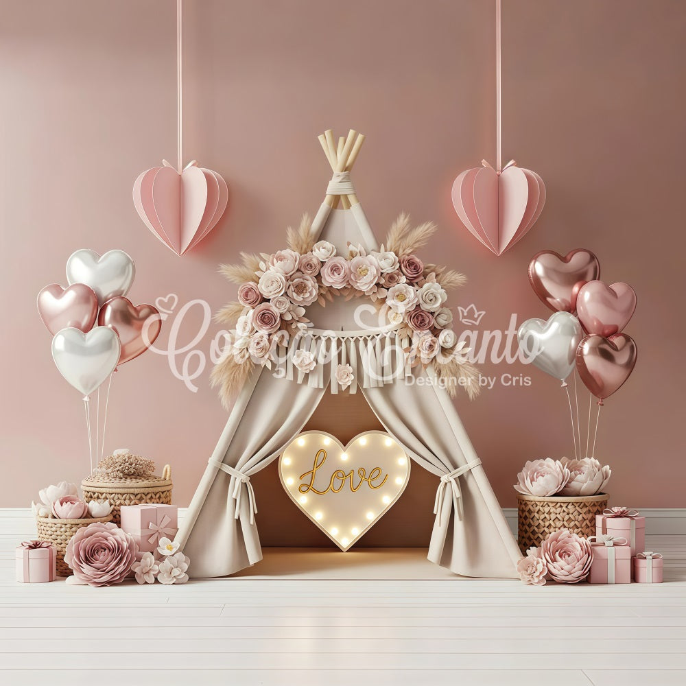 Fond pour la Saint-Valentin Boho Floral Cozy Love Fonds pour la Saint-Valentin par Magali