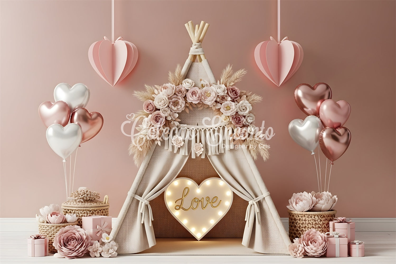Fond pour la Saint-Valentin Boho Floral Cozy Love Fonds pour la Saint-Valentin par Magali