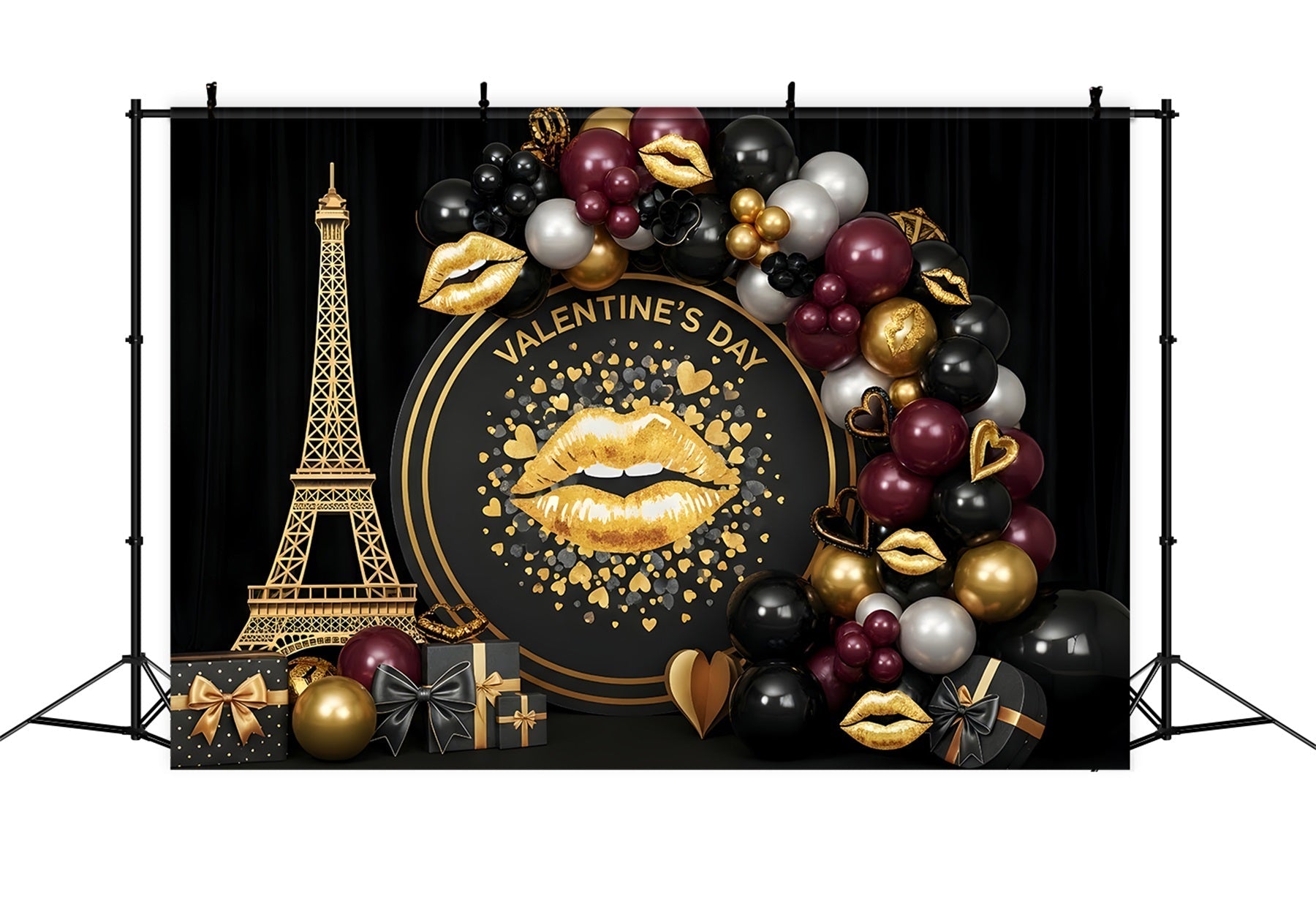 Fond Photo de St Valentn Mise en Scène Glamour Paris Doré Baiser Par Magali