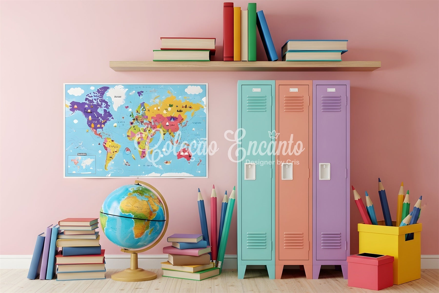 Fond Photo de Classe Décor de Salle de Classe Carte Pastel Par Magali