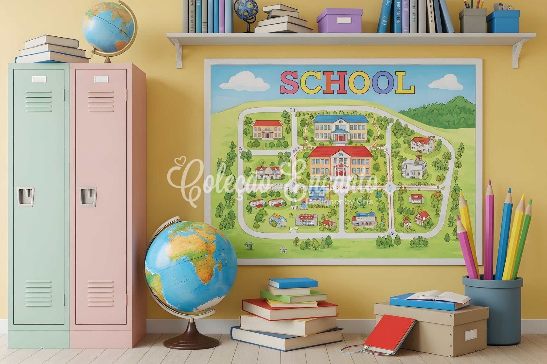Fond Photo Rentrée Scolaire Carte de Campus Lumineuse Par Magali