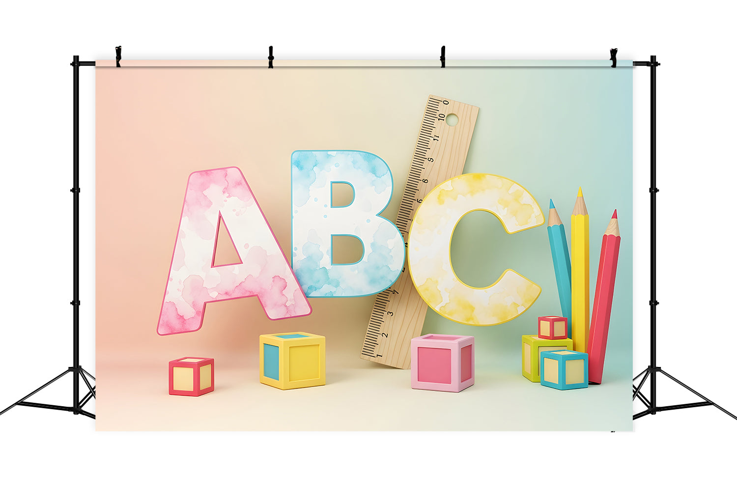 Fond Photo de Classe Blocs ABC Aquarelle Par Magali
