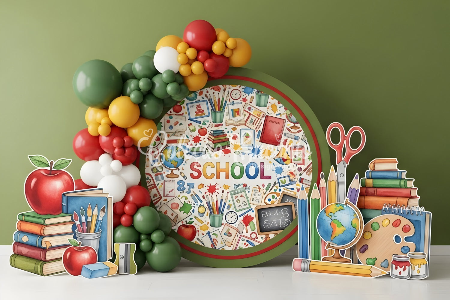 Fond Photo Rentrée Scolaire Cercle d’Outils Colorés Par Magali
