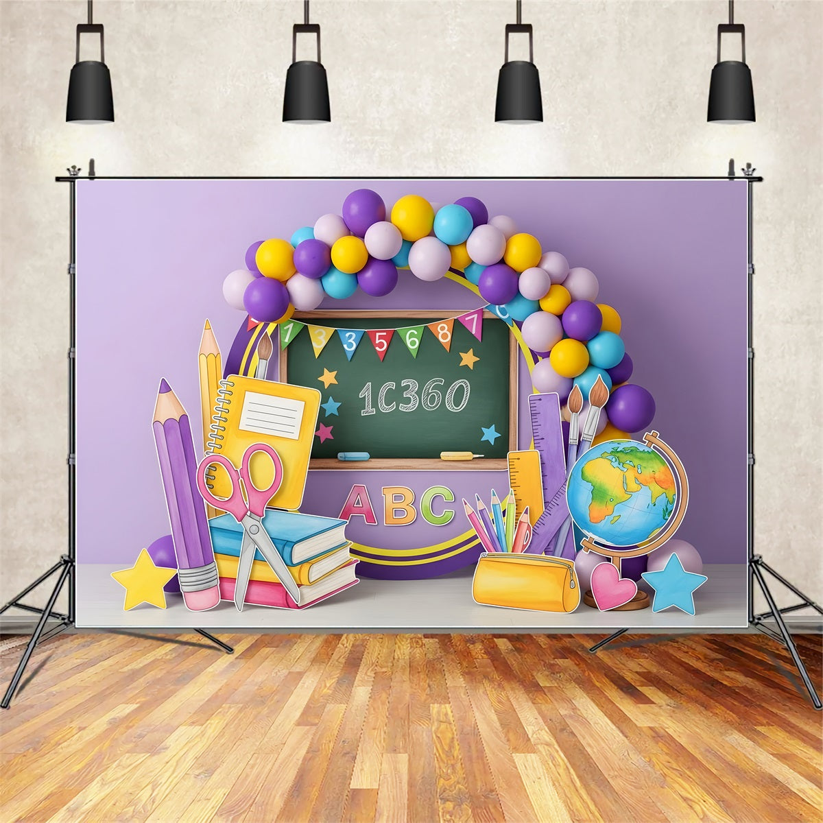 Toile de fond Rentrée des Classes Chiffres Colorés sur Tableau Noir Par Magali